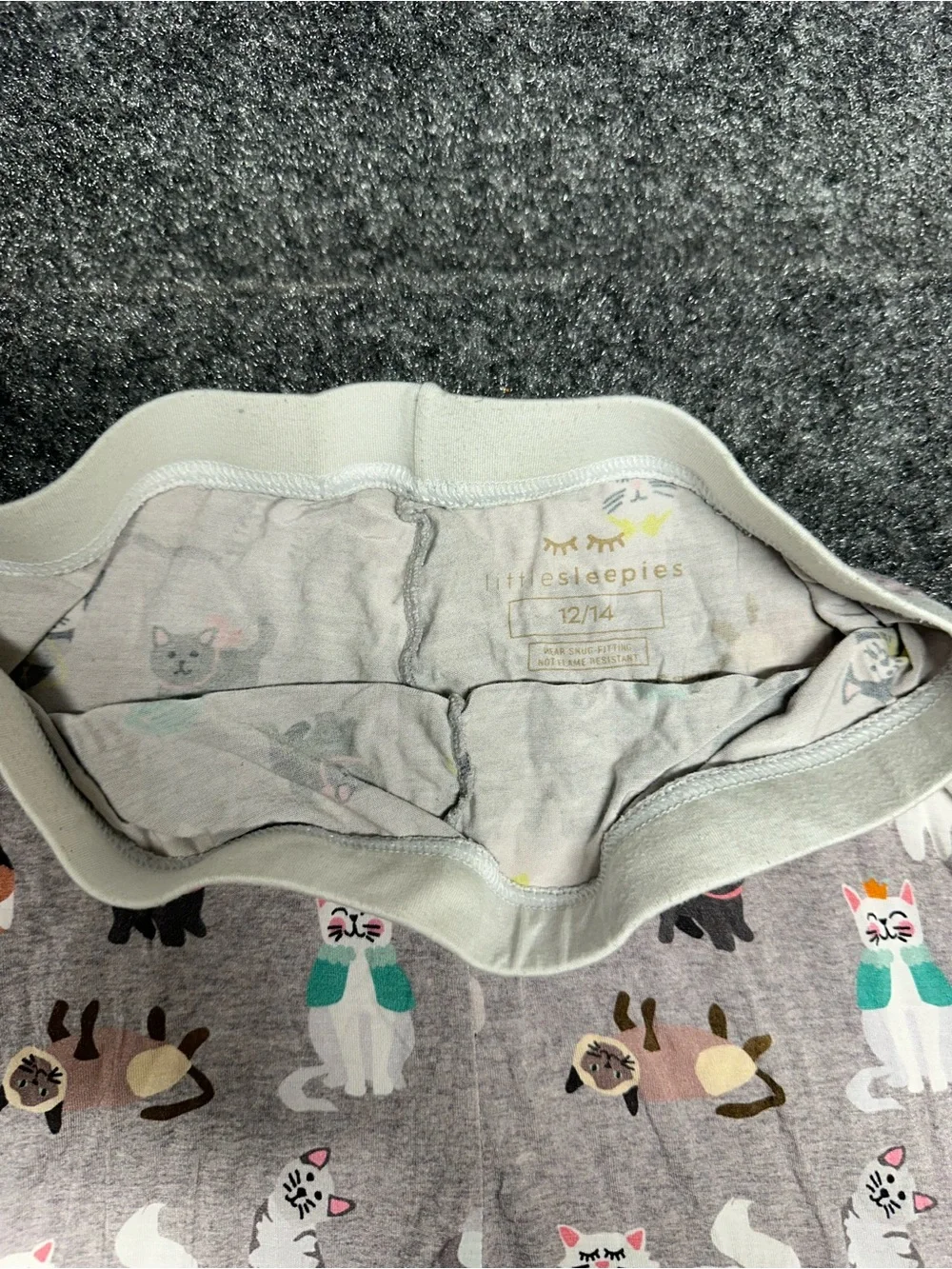 Little Sleepies Cat Pajamas Bamboo Kids 12 14 Whimsical Playful Kitten Cute